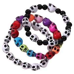 2/$25 or 3/$35 pNWOT 💀 Set of 3 Beaded skull Mayan bracelets 💀